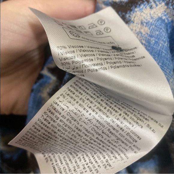 Long Tall Sally Peacock Shimmer Fringe Blouse Size 8 Teal Blue Art Deco Pattern - Picture 10 of 10